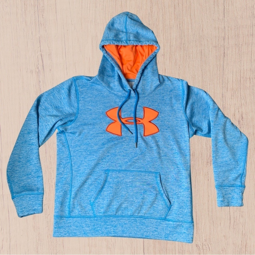 Under Armour Cold Gear Hoodie Medium Blue Orange